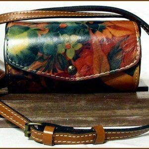 Patricia Nash Italian Leather Heritage Amatrice Mini Barrel Bag Crossbody Purse